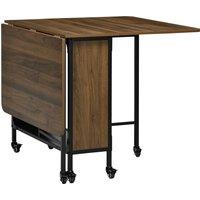 HOMCOM Six-Person Drop Leaf Dining Table - Brown/Black Aosom UK