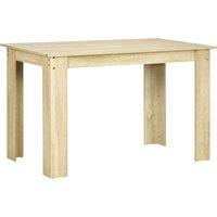 HOMCOM Dining Table for 4-6 People, Kitchen Table with Wood Effect for Dining Room, Oak