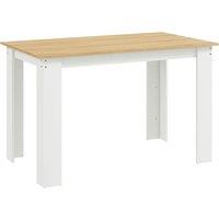 HOMCOM Dining Table for 4-6 People, Kitchen Table with Wood Effect for Dining Room, Oak and White