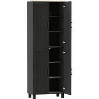 HOMCOM Freestanding Kitchen Cupboard, 4-Door Storage Cabinet with Adjustable Shelves, Modern Kitchen Pantry for Dining Room, 170cm, Black