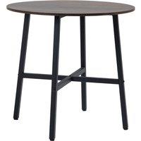 HOMCOM Round Kitchen with Steel Legs, Table Dining Room Table for 4 people, Industrial Style Kitchen Table, Rustic Brown Aosom UK