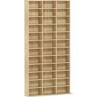 HOMCOM CD Storage Unit with Adjustable Shelves, 102 x 195 cm, Oak Tone