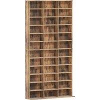HOMCOM CD Storage Unit with Adjustable Shelves, 102 x 195 cm, Rustic Brown