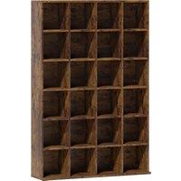 HOMCOM CD Storage Unit with Adjustable Shelves, 89 x 130.5 cm, Rustic Brown
