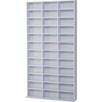 HOMCOM CD / DVD Storage Shelf Storage Unit for 1116 CDs Height-Adjustable Compartments 102 x 24 x 195 cm White