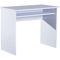 HOMCOM Working Desk with Storage Shelf, Writing Desk, Computer Tablek, Writing Reading for Home and Office, White Aosom UK