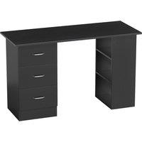 HOMCOM Computer Desk, Home Office Desk, Writing Table, PC Workstation with 3 Storage Shelves and 3 Drawers for Working, Study, 120 x 49 x 72 cm, Black