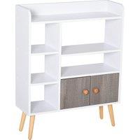HOMCOM Modern Bookcase: Stylish Wood-Legged Display Unit for Home Office, Crisp White Aosom UK