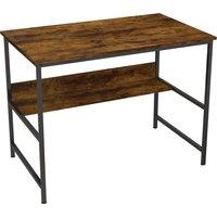 HOMCOM 2-Tier Computer Desk, 100 x 60 cm, Rustic Brown