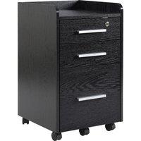 HOMCOM Three-Drawer Lockable Filing Cabinet - Black