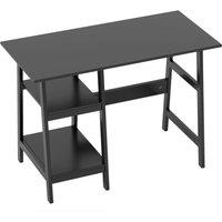 HOMCOM Compact Computer Desk with Storage Shelves, Study Table with Bookshelf, PC Table Workstation for Home Office, Study, Easy Assembly, 106 x 51cm, Black