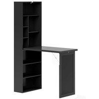 HOMCOM Three-Part Work Desk, with Storage and Chalkboard - Black