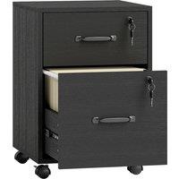 HOMCOM Rolling File Cabinet with 2 Drawers, Mobile Filing Cabinet with Hanging File Folder for Letter Sized Documents, Black
