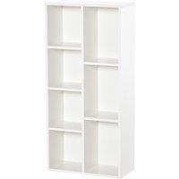 HOMCOM Seven-Cube Bookcase - White Wood Effect Aosom UK