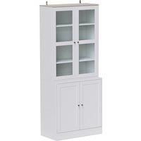 HOMCOM Double Storage Display Cabinet - White