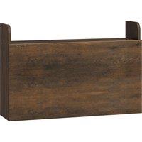 HOMCOM Wall Mounted Desk, Drop Leaf Floating Laptop Desk with Space Saving Storage Compartments for Home Office, Dark Brown