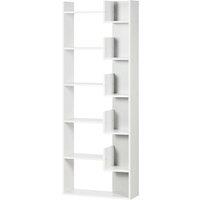 HOMCOM Modern Book Shelf with 11 Open Shelves, 6-Tier Bookcase, Freestanding Shelving Unit for Home Office and Study, White