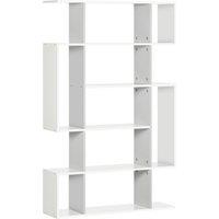 HOMCOM Modern Bookshelf, 5-Tier Bookcase with 13 Open Shelves, Freestanding Decorative Storage for Home Office, Study - White Aosom UK