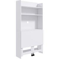 HOMCOM Foldable Desktop, Computer Desk with Storage Shelves, 80 x 69 x 155 cm, White