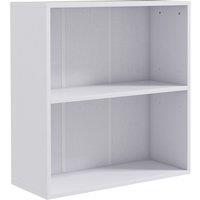HOMCOM 2 Tier Bookshelf, Low Bookcase with Adjustable Shelf, 2 Compartments for Home Office, Living Room, Study, White Aosom UK