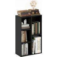 HOMCOM 2-Tier Bookshelf with 5 Compartments - Black
