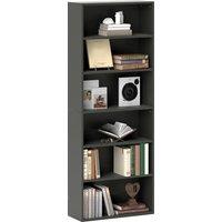 HOMCOM Six Shelf Bookcase - Black