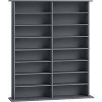 HOMCOM 16-Compartment Media Shelf - Grey