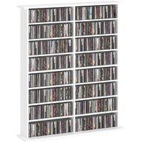 HOMCOM 16-Compartment Media Shelf- White