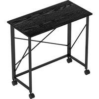 HOMCOM 80 cm Folding Desk on Wheels - Black