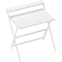 HOMCOM 81.5 cm Folding Computer Desk with Monitor Shelf - White