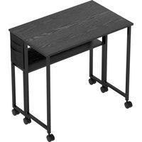 HOMCOM 80 cm Drop Leaf Writing Work Desk - Black