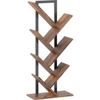 HOMCOM Six-Section Tree Bookcase - Wood-Effect