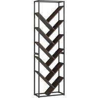 HOMCOM 10 Shelf Industrial-Style Bookshelf - Black/Grey