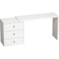 HOMCOM L Shaped Computer Desk with 3 Drawers, 163 x 39 cm Corner Desk, Thick Tabletop, Office Table, White Wood Effect