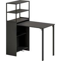 HOMCOM Folding Shelf and Work Table - Black
