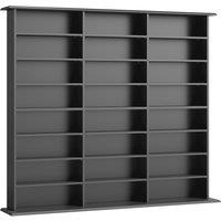 HOMCOM 1032 CD/594 DVD Storage Unit, Blu-ray Media Storage Shelf with 24 Compartments and 18 Adjustable Shelves, Black