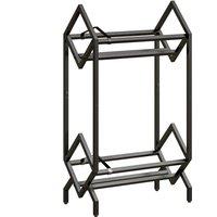 HOMCOM 50 CD Storage Rack, 2-Tier Metal CD Storage Unit, Free Standing, Easy to Assemble, Black