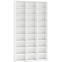 HOMCOM 835 CD/500 DVD Storage Unit, Blu-ray Media Storage Shelf with 27 Compartments and 21 Adjustable Shelves, White