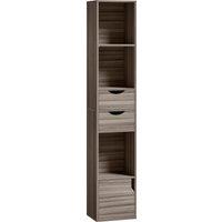 HOMCOM Bookcase with Drawers Adjustable Shelf Bookshelf with 2 Drawers and Cabinet 158 cm Grey