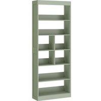 HOMCOM Bookcase, 6-Tier Bookshelf with Open Storage Shelves, Cubes, 180 cm Tall Display Shelf with Anti-Tipping Design, Green