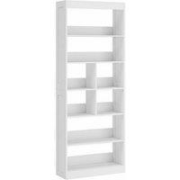 HOMCOM Bookcase, 6-Tier Bookshelf with Open Storage Shelves, Cubes, 180 cm Tall Display Shelf with Anti-Tipping Design, White
