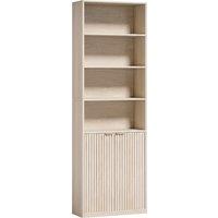 HOMCOM Bookcase Adjustable Shelf Bookshelf Anti-Tip Hardware 6-Tier, Oak Wood Effect
