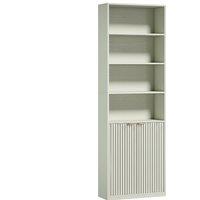 HOMCOM Bookcase Adjustable Shelf Bookshelf Anti-Tip Hardware 6-Tier, Light Green