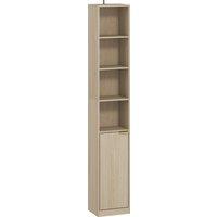 HOMCOM Bookcase Adjustable Shelf Bookshelf Anti-Tip Hardware 6-Tier Storage Cabinet Oak Wood Effect