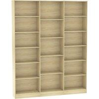 HOMCOM Bookcase with Open Storage, 6-Tier Bookshelf with Anti-Tipping Hardware, Oak