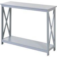 HOMCOM Console Table Hallway Desk w/Storage Shelf, X Design for Living Room Entryway, Grey Aosom UK