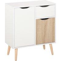 HOMCOM Floor Cabinet Storage Cupboard Sideboard with Drawer for Bedroom, Living Room, Entryway, Natural Aosom UK