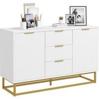 HOMCOM Modern Storage Cabinet Freestanding Cupboard with 3 Drawers for Dining Room, Living Room