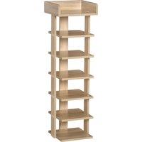 HOMCOM 7 Tier Shoe Rack, Wooden Organizer Shelf, Display Cabinet for Entryway, Living Room, Bedroom,