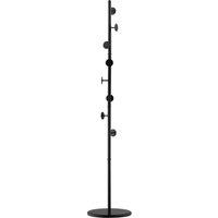 HOMCOM Hall Tree Coat Rack, Free Standing with 8 Round Hooks, Marble Base Entryway Stand for Clothes